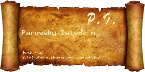 Parovsky István névjegykártya